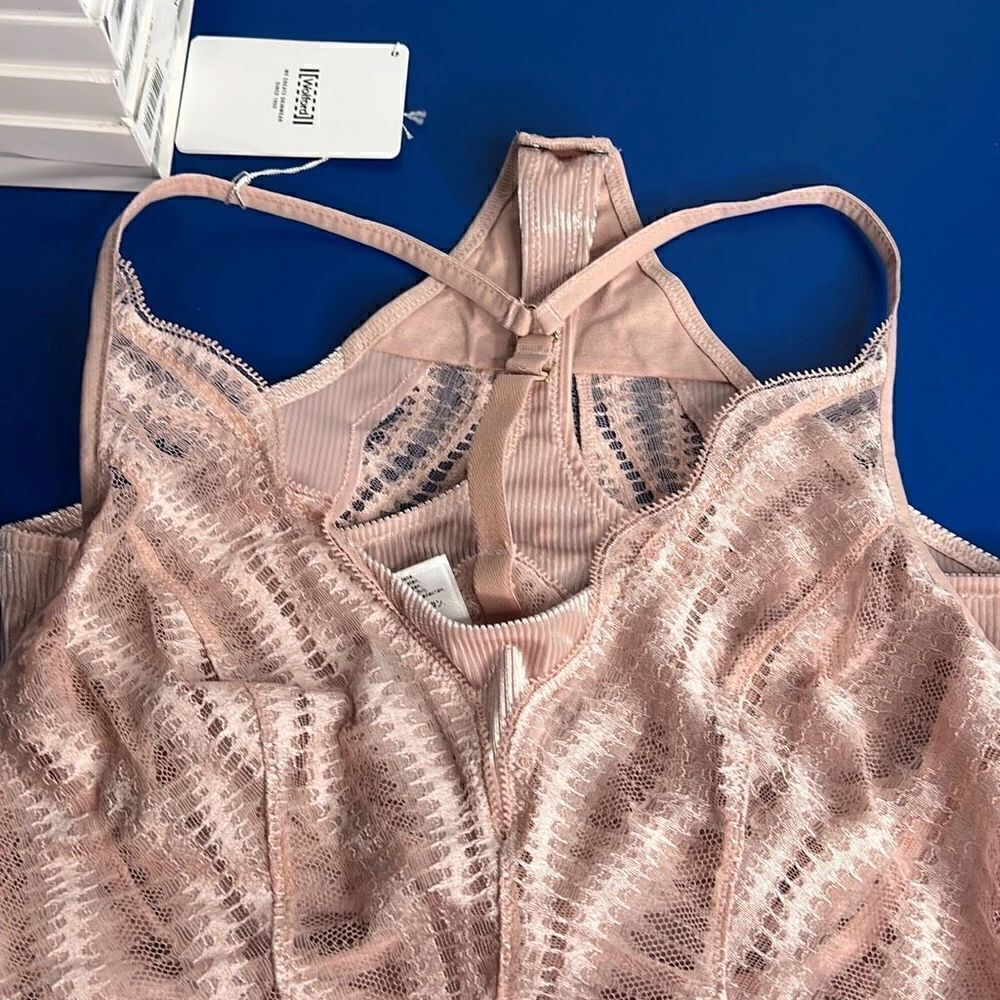 NWT Wolford Esmeralda String Body Rose Powder Pink 10 D-cup M - Picture 11 of 15
